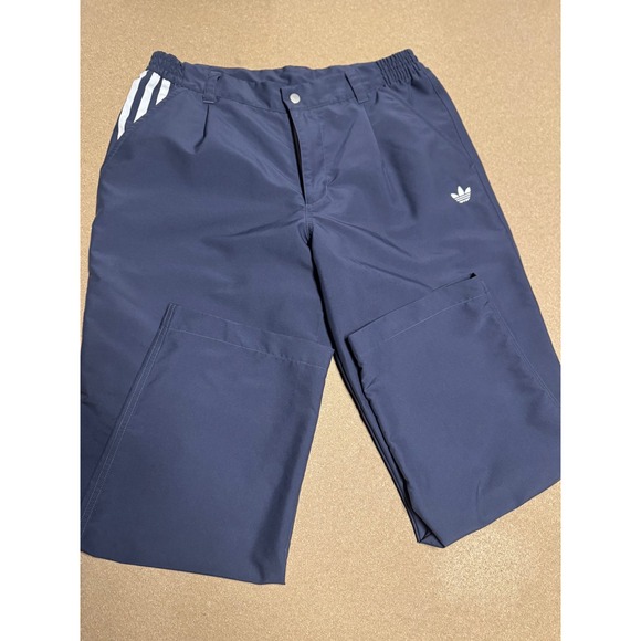 Adidas Women's Navy Blue Track Pants with White Stripes Elastic Waist Size M - Picture 6 of 7